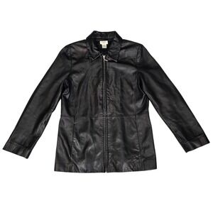 Vtg Brooks Brothers 346 Men's Vintage Black Soft Leather Bomber Jacket Medium